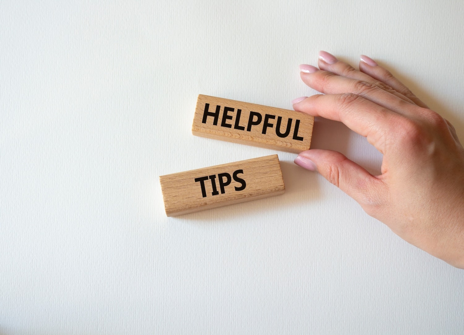 Blocks with the words "helpful" and "tips" written on them