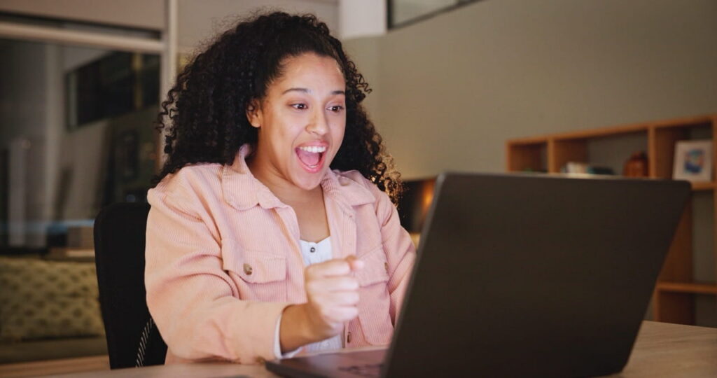 High-Performing Student on a computer.